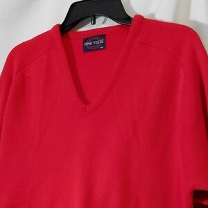 Men's V-Neck Sweater - Bold Red